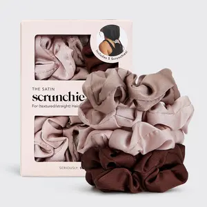 Satin Sleep Scrunchies 5pk - Cameo Satin Sleep Scrunchies 5pk - Cameo
