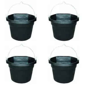 Farm Innovators FB 80R Rubber 3 Gallon Flat Back Heated Bucket 70 Watt (4 Pack)