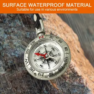 1pc compass-hiking compass, key ring compass, waterproof and shockproof, mini metal compass, suitable for travel, camping, driving, outdoor adventure activities
