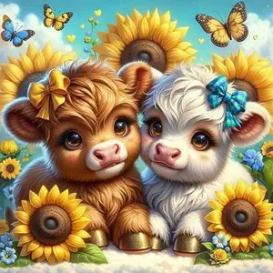 5D DIY Full Drill Round Diamond Painting - Diamond Art Kit Sunflower Butterfly Mosaic, Canvas - DIY Decorative Painting, Home Wall Decor, Decoration, Suitable for Halloween and Christmas, Birthday and Anniversary Gifts