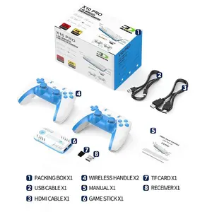 X10 PRO Game Console -including PSP and PS1 masterpieces,  party-ready, blue and white design