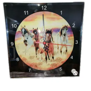 Wild Horses & Wild Flowers Glass Clock