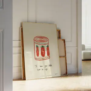 Bear Tv Show, Yes Chef Print, Tinned Tomato Illustration, I Love You Dude Let It Rip Wall Art, Aesthetic Kitchen Decor, Bear Room Decor, Unframed