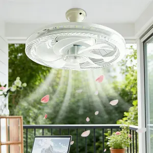 E27 Screw Smart Ceiling Fan Light, Simple Household Style, Suitable for Bedroom & Study (3 Wind Speeds & 3 Light Modes)