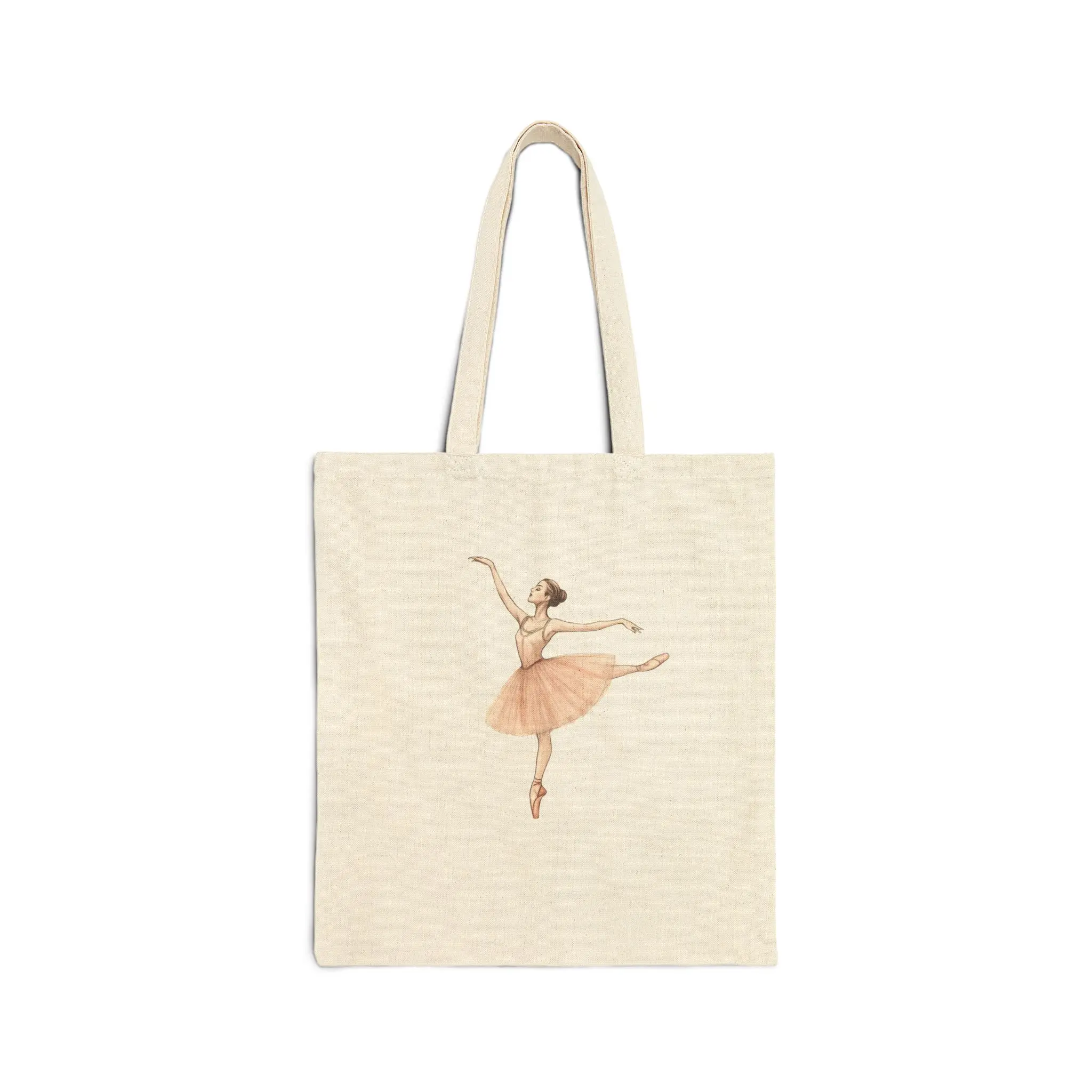 Ballerina Illustration Tote Bag | Ballet Dancer Canvas Tote