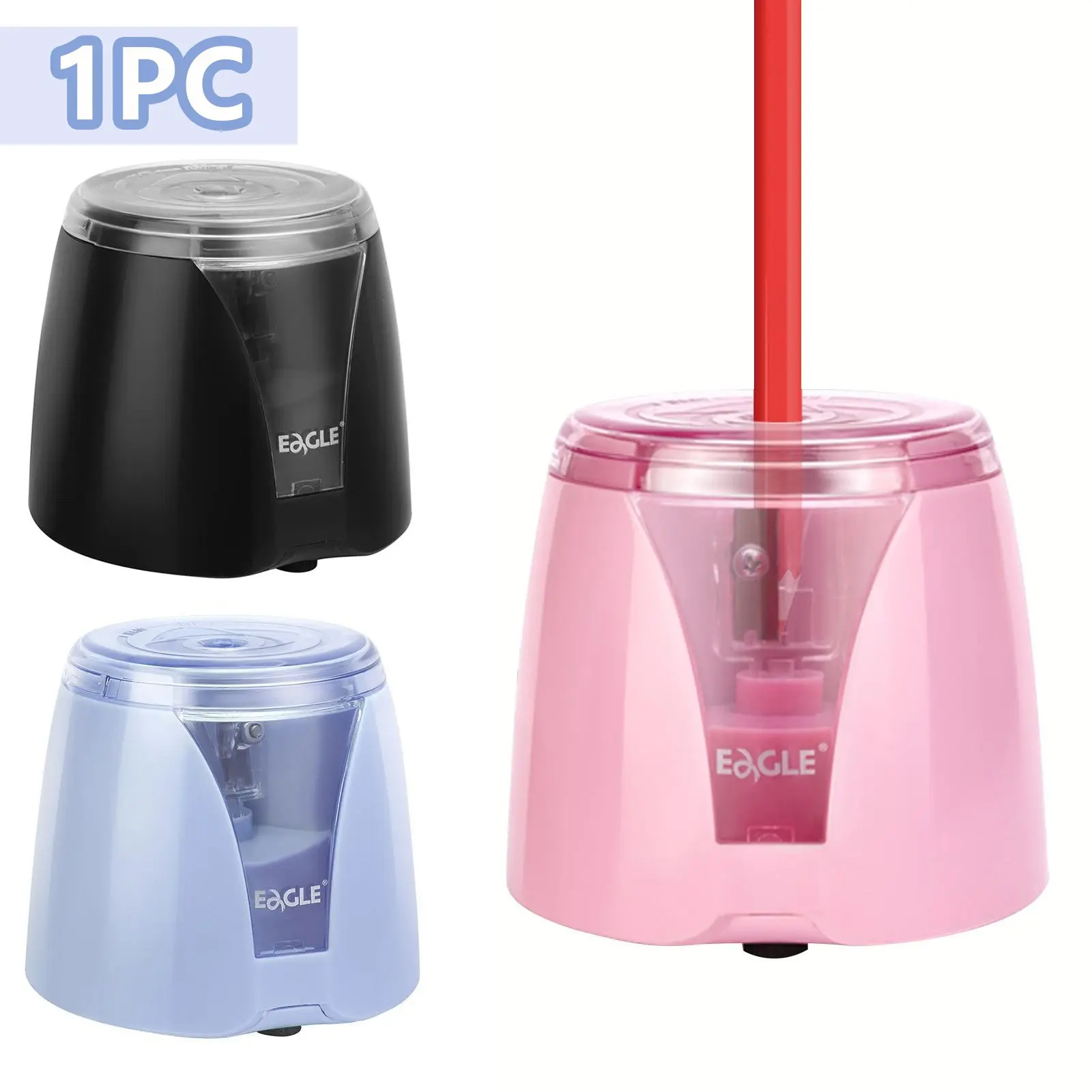 Single Hole Electric Pencil Sharpener, Push-Type Automatic Sharpening, Battery Powered, Auto Stop, Safe Reliable, Fits 6-8mm Pencils, Office School Classroom Supplies, Office Stationery Supplies, Woodworking Pencils
