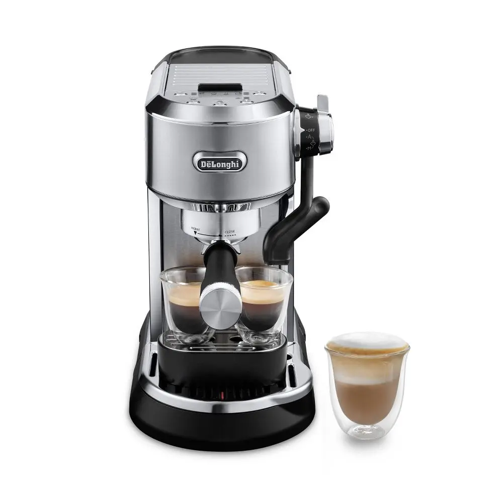 DeLonghi Dedica Maestro Plus Automatic Espresso Machine, Stainless Steel Countertop Coffee Maker, Compact Design, 13.67 lbs, with Automatic Steam Wand