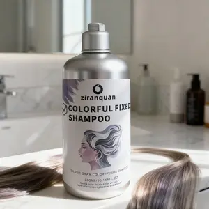 300ml - Silver-Gray Hair Dye Shampoo - Color-Fixing & Color-Restoring Shampoo, Herbal Ingredients, Natural Hair Dye, Free Hair Dye Conditioner, Hair Care & Dyeing Product