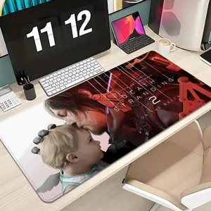 Game Death Stranding 2 Mouse Pad Design XXL 1000×500mm 900×400mm 800×400mm 600x300mm Large Gaming Mouse Pad - Extended, Thick, Non-Slip Rubber Base Desk Mat with Precision Stitched Edges - Washable Large Desk Pad