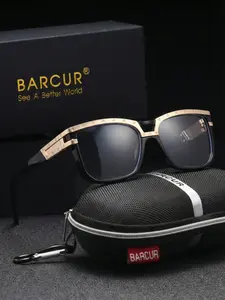 BARCUR Square Blue Light Blocking Glasses, Premium Pc Frame With Rivet Accents, Anti-Glare Eyewear For Professional Men, Ideal For Long Hours At The Office And Gaming, Brand Packaging, Perfect Gift