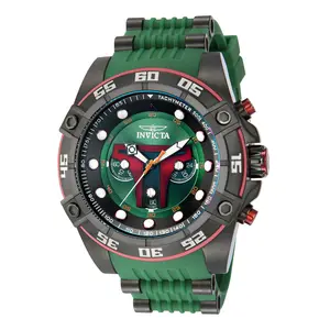 Invicta Men's Chronograph Quartz Watch - Ultra-Rare Officially Licensed Limited Edition (1,977 Made) - Masculine Black-Red-Green Glow-in-the-Dark Watch - Authentic, New in Box, Chronograph Quartz Watches, Ultra-Rare Quartz Watches
