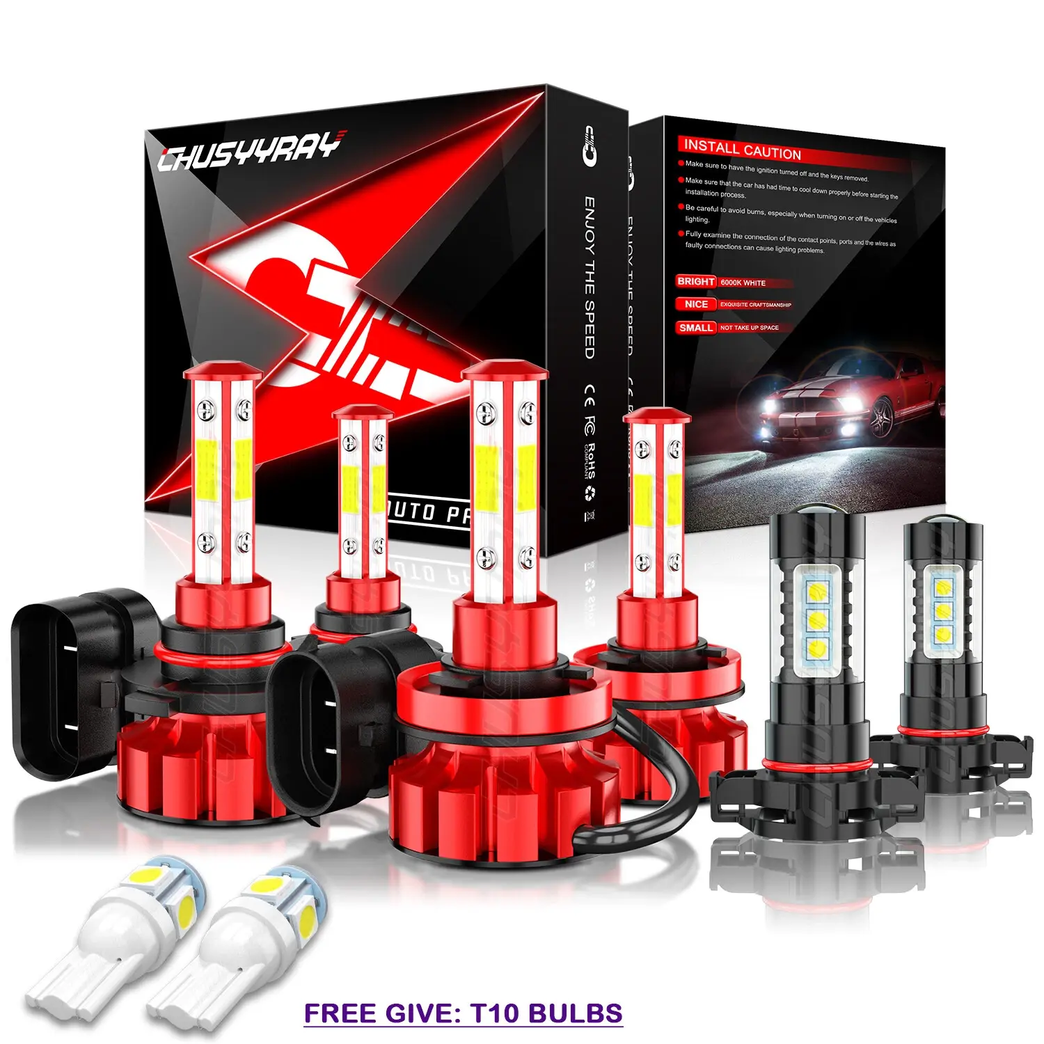 For Chevy Silverado 1500 2500 HD 2007 2008 2009 2010 2011 2012 2013 2014 2015 6000K LED Headlights + Fog Bulbs Kit Truck