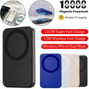 2026 New Upgrade 10000mAh Magnetic Wireless Power Bank with LED Display, 22.5W Fast Charging, Built-in USB/Type-C Cables for iPhone & Samsung, Android - Portable External Battery Pack, the Best Gift for Festival