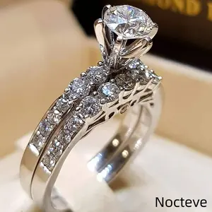 Unisex Minimal Couple Simulated CZ Base Alloy Ring Set, Versatile Daily Dating Stack Jewelry Anniversary Events & Sweet Gentle Romantic Holiday Gift Wear