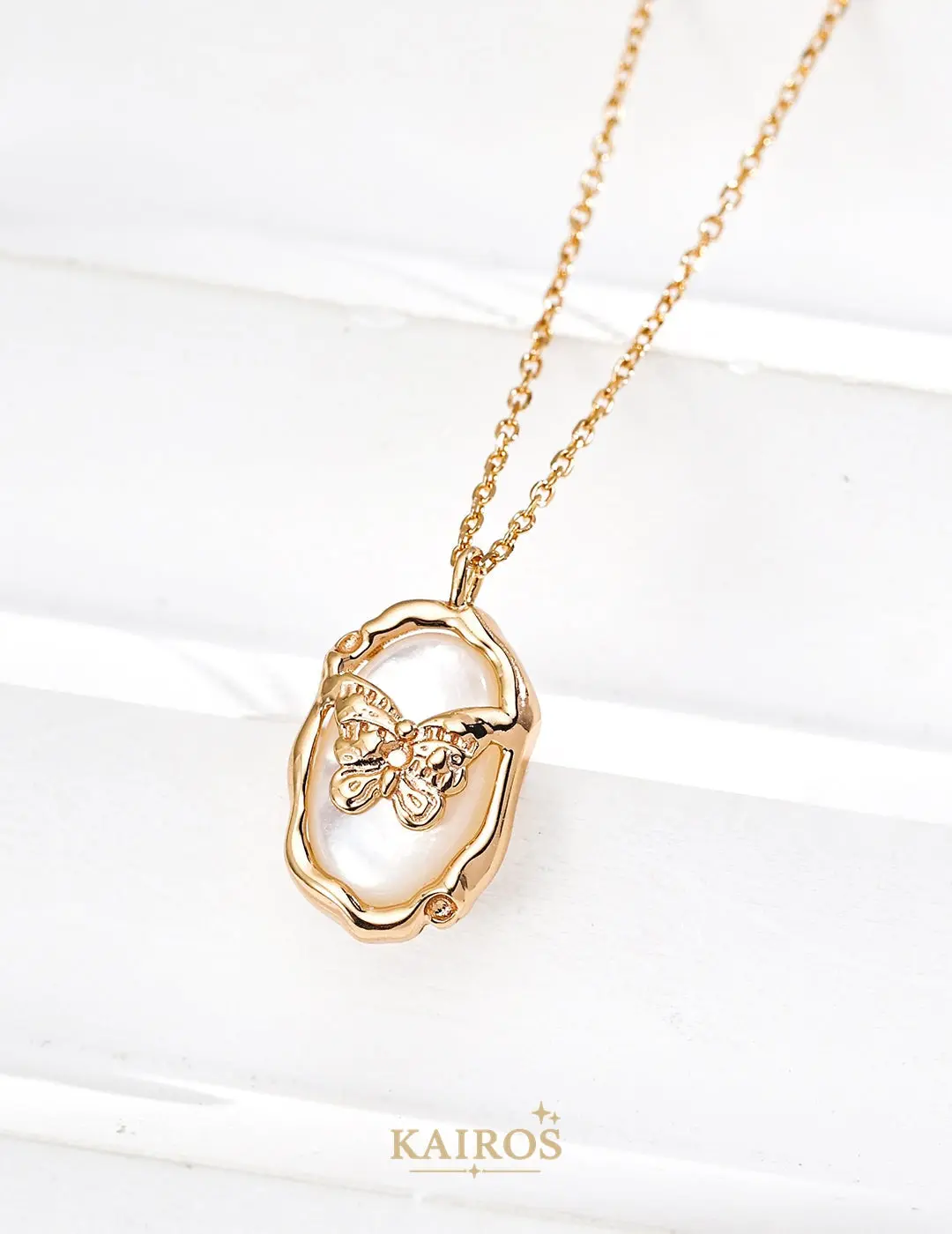 Butterfly Whisper Shell Pendant Necklace