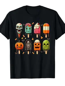 Funny Popsicle Summer Horror Halloween Ice Cream Summerween TShirt Casual Crew Neck Short Sleeve Tee Regular Fit AllSeason Heat Transfer Print Pullover Style Slight Stretch Fabric RegulHappy Mother Day Shirt for Mom Best Mom Ever Graphic Tee Gift