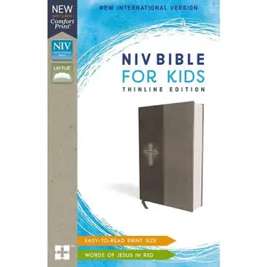 NIV, Bible for Kids, Leathersoft, Gray, Red Letter, Comfort Print: Thinline Edition by Zondervan [Leatherbound Book]