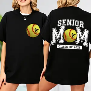Softball Senior Mom T-shirt, 2026 Class of 2026 Gift, Finish Strong T-shirt, Graduation 2026 T-shirt