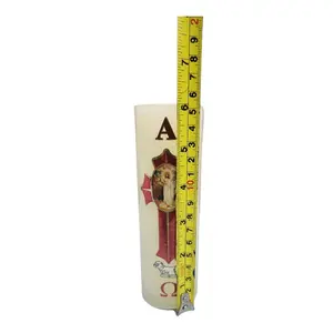 Cirio Pascual 1/4 Kilo Corto 6"Tall×2"Thick Paschal Candles Vela de Cera Jesucristo Resucitado Candle for Church Devotional