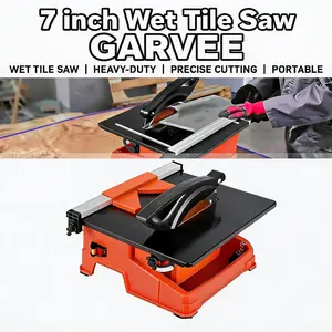 【GARVEE】7 inch Wet Tile Saw, 6500 RPM & Pure Copper Motor, Bevel cuts tile from 0 to 45, Tile Cutter Wet Saw with Water Reservoir for Cutting Tiles and Stones, for DIY Enthusiasts