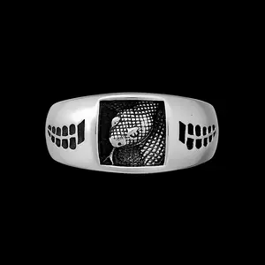 Rattlesnake 925 Sterling Silver Ring, Turquoise Inlay, Size 12, Handmade Jewelry
