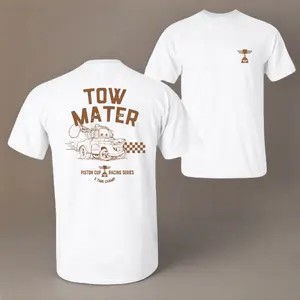 Men's Mater Racing  Double-Sided T-Shirt, Regular Fit Casual Crew Neck Summer Tee Short Sleeve Tee, Outdoor Streetwear Style Lightweight Cotton Top for Women & Men