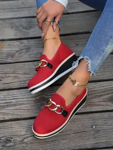 Women's Fashionable Plain Color Wedge Boots, Casual Comfortable Platform Shoes for Daily Wear, Casual Slip On, Female All-match Trend Shoes for Daily Wear, Girl