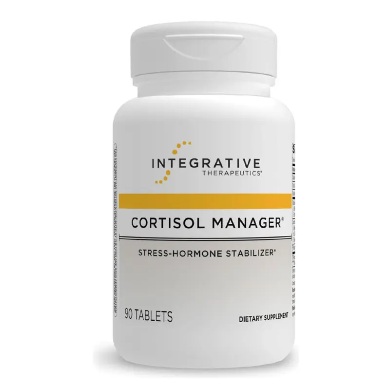 Integrative Therapeutics Cortisol Manager - Cortisol Supplements for Women, Adrenal Health Support for for Stress Hormone Stabilization & Relaxation - Ashwagandha Adaptogen, L-Theanine - 90 Tablets