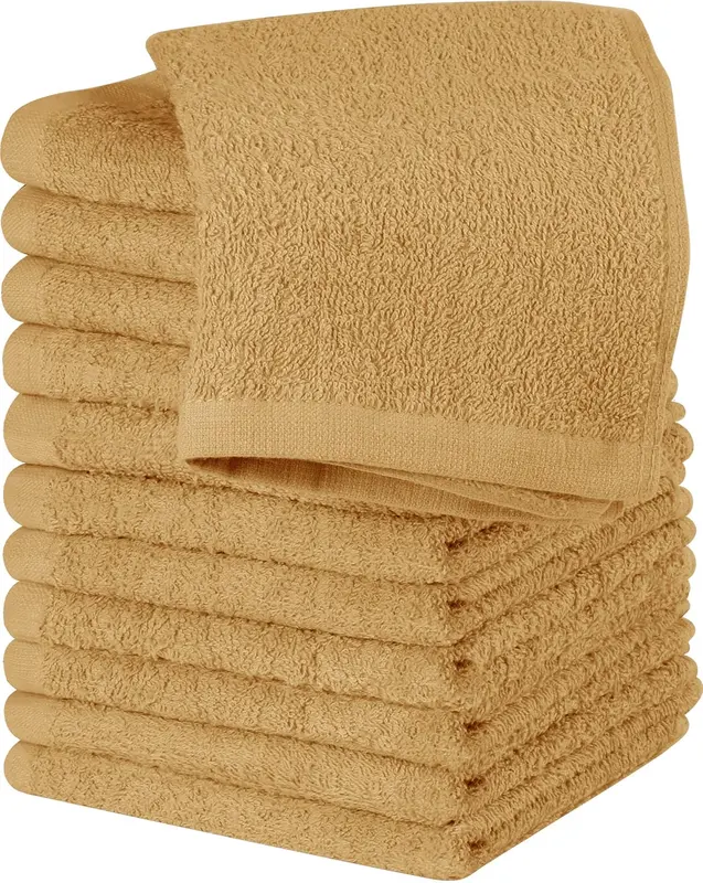 Striped Cotton Washcloths Set - 12 Pack, 13x13 Inches - Face