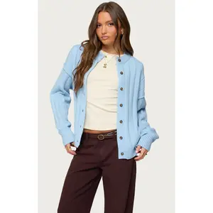 Edikted Women's Joanie Wide Ribbed Knit Cardigan