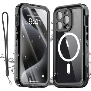 Ip68 Waterproof Case For Iphone 16 15 Pro Max 14 13 Pro Full Body Protective Cover Swim Underwater Diving Magsafe Magnetic Case