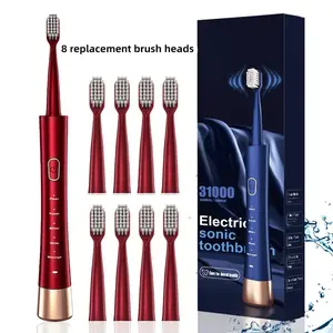 Electric Toothbrush Set, 1 Box Electric Toothbrush & 8 Counts Replacement Brush Heads, Oral Care Product for Adults, Intelligent Deep Cleaning Toothbrushes