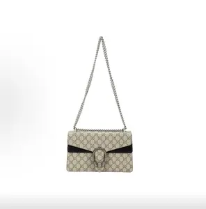 Pre-owned GUCCI Dionysus Medium Black Tiger Head Shoulder & Crossbody Bag Geometric Pattern Bag Hobo Purse