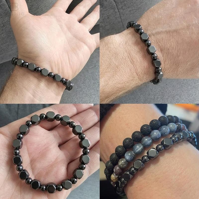 Adjustable black stone bracelet gift