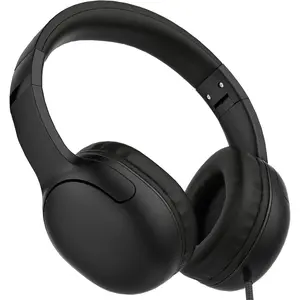 E5 Wired Headphones for  Foldable & 3.5mm Jack  Free Nylon Wire Stereo  Ear Headsets for //School/Tablet/Ipad/Kiddle/Plane (Space Black)