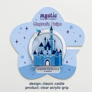 Magical Kingdom Castle Phone Grip - Fairytale Dreams Magnetic Phone Holder for MagSafe - Blue Fantasy Fortress Acrylic Griptok - Gift for Theme Park Lovers and Dreamers - Cute Phone Accessory