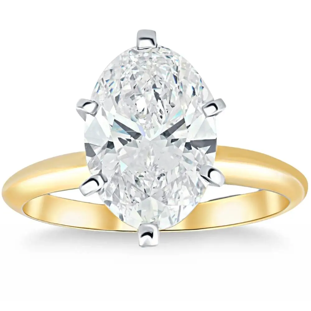 3Ct Oval Certified Diamond 14k Gold Solitaire Engagement Ring Lab Grown 3Ct Oval Certified Diamond 14k Gold Solitaire Engagement Ring Lab Grown