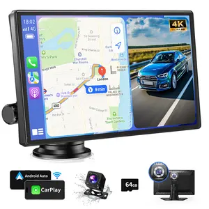 2026 Latest 9-inch Wireless Carplay Screen display screen with 4K Dash Cam & 1080P Backup Camera GPS Navigation Bluetooth All Cars Portable Touchscreen for Carplay & Android Auto