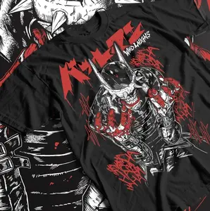 Dark Laughing Knight Graphic T-Shirt S-5XL, Comic Villain Inspired Unisex Tee, Vintage Streetwear Crewneck Short Sleeve Shirt for Men & Women