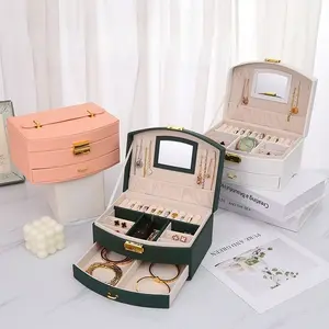 Ring storage box, jewelry storage box, portable handheld jewelry box, earring storage, accessories, earring storage box, handheld design, simple, essential for home and travel storage