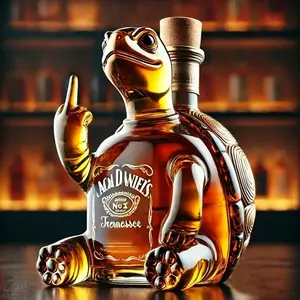 Turtle-Shaped Whiskey Glass Bottle, Eco-Friendly Unique Liquor Container, Father's Day Gifts for Dads & Whiskey Lovers, Suitable for Brandy Wine Vodka, Home Bar Decor