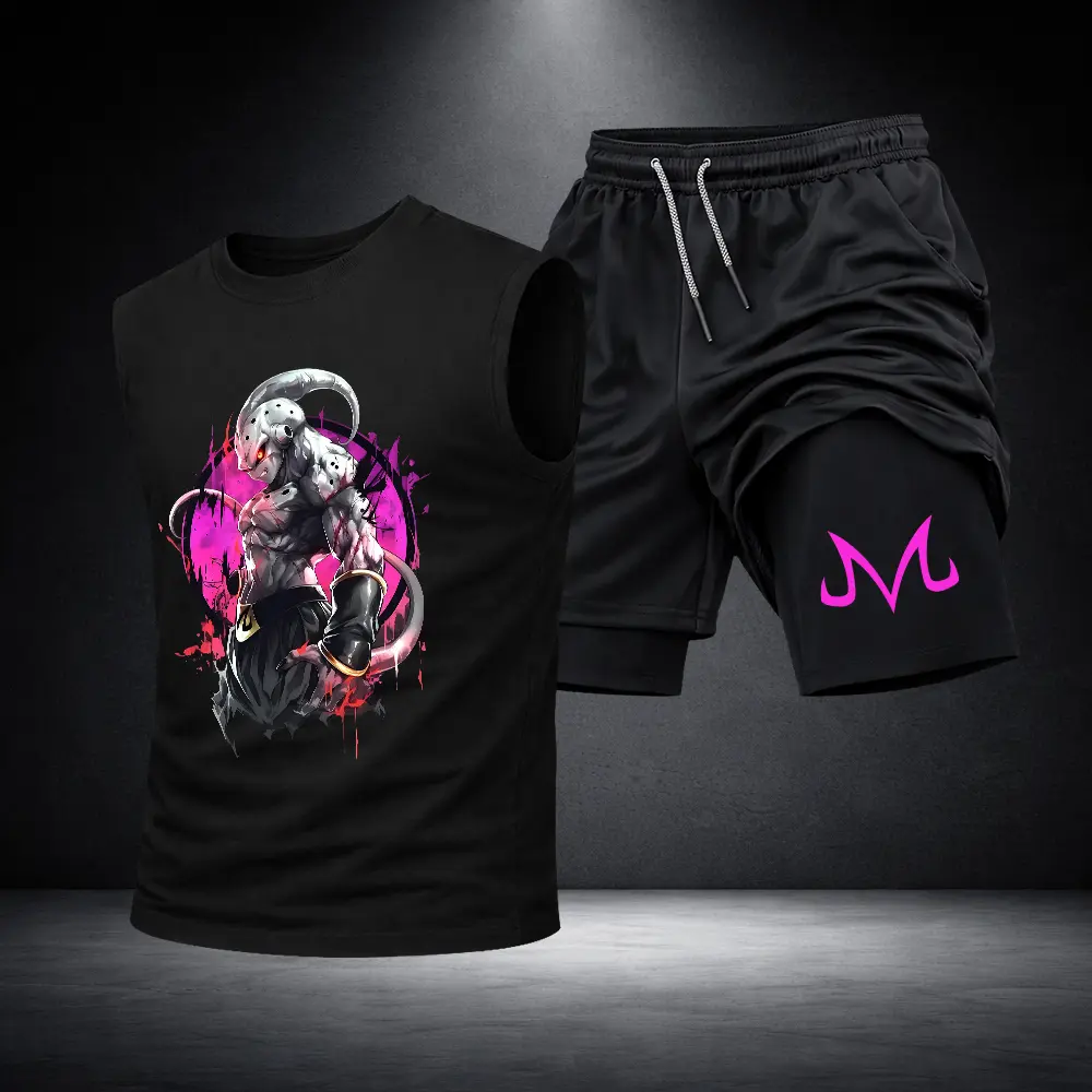 Men’s Black Workout Set Sleeveless Tank Top & Sports Shorts 2-Piece Gym Outfit Men’s Black Workout Set Sleeveless Tank Top & Sports Shorts 2-Piece Gym Outfit