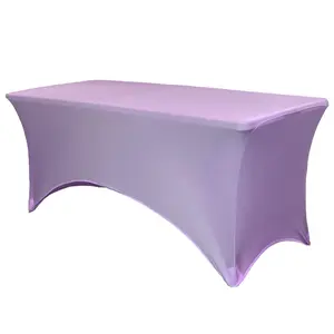 Stretch Spandex 6 Ft Rectangular Table Cover Lavender