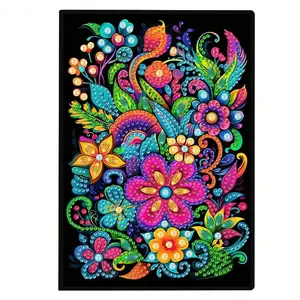 Diamond Art Notebook Set, 5D DIY Crystal Diamond Mosaic Diary, Artificial Leather Cover, Irregular Diamonds, Craft & Learning Journal