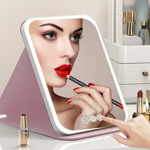 LED makeup mirror, portable mirror, foldable with light, makeup mirror, desktop fill light, student dormitory office mirror, ins high-value light, Lighted makeup mirror, Led Cosmetic Mirror