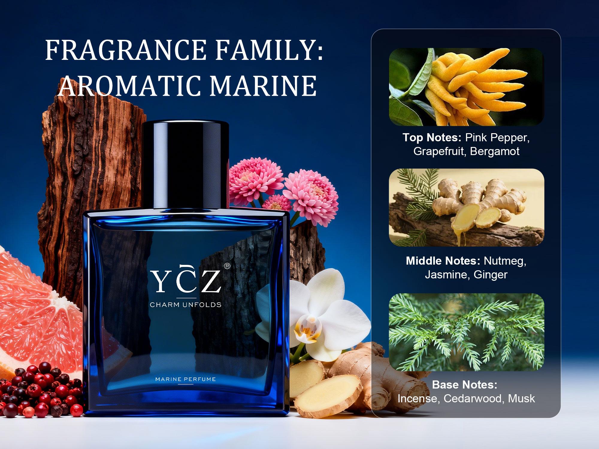 YCZ Marine&Exotic Fougère Men’s Fragrance Duo Set | Midnight Marine 1.7oz & Eternal Love 2.6oz EDP, Fresh Marine Woody & Spicy Fougère Scent, Magnetic & Bold Captivating, Long-Lasting Cologne for Daily Wear, Date Nights, Parties & Evening Social Occasions