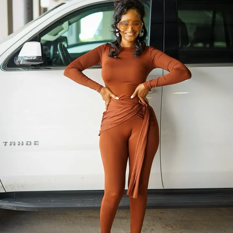 Mocha Muse Jumpsuit - Soft Fabric in Rich Chocolate Brown, Tailored Silhouette, Zipper Closure, Relaxed Fit, Ideal for Date Night and Club Events