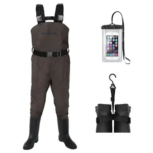 Dikasun Chest Waders with Boots -210D Nylon Waterproof Fishing & Hunting Waders for Men and, Lightweight & Breathable Bootfoot Wading Gear Sports Clothing Outdoor Tops