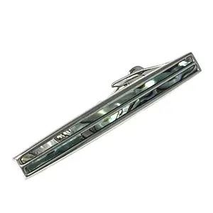 MENDEPOT Abalone Stripe Tie Clip Men Tie Bar Gift For Father Husband