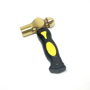 Mini Handle Brass Round Head Hammer, 1 Pound Copper Hand Tool, Perfect for DIY Crafts & Home Use, Durable Practical Tool, Compact Design, Portable